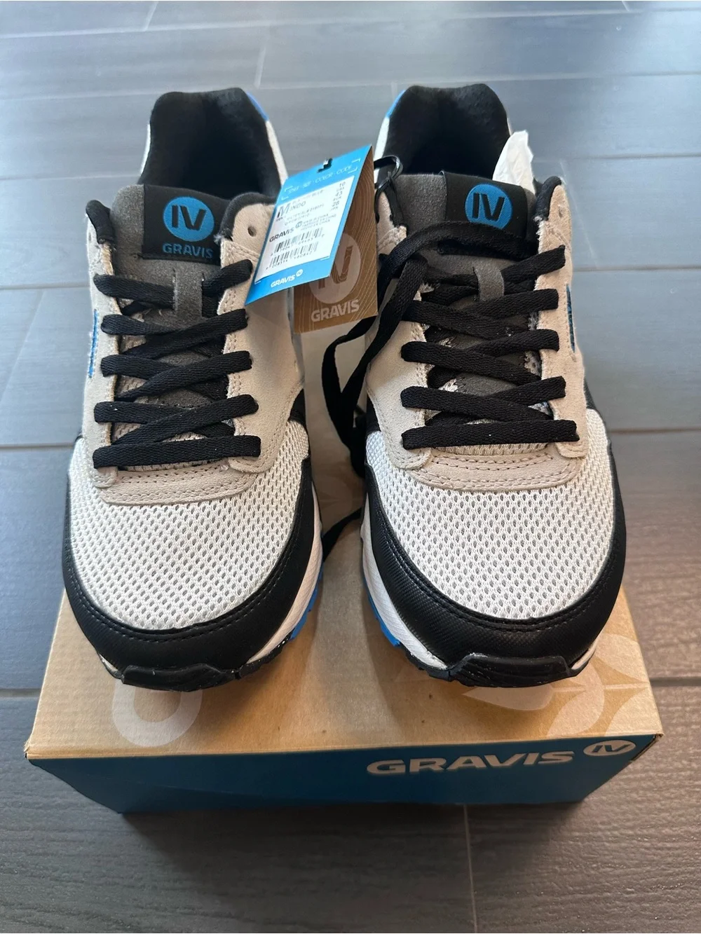 Gravis Men's Mesh Low-Top Sneakers in Off White, Black & Blue